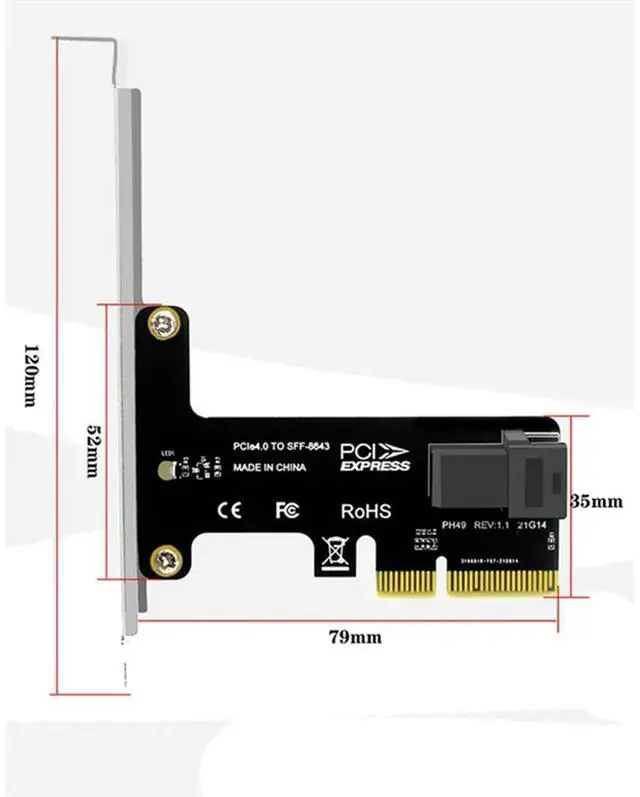 Alt view image 4 of 4 - Pcie Expansion Riser Card U.2 Port Card For Nvme SSD Converter Hard Disk Expansion Card For Desktop