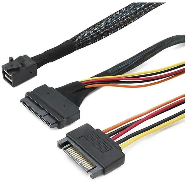 Alt view image 7 of 7 - Ageryu Built-In 12G Mini SAS HD To U.2 36P SFF-8643 To SAS U.2 SFF-8639 Cable With 15Pin SATA Power Supply,Suitable For U.2 S