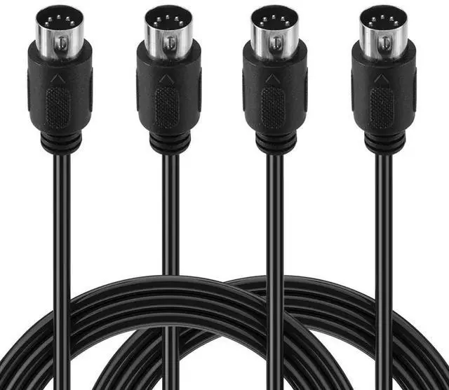 Alt view image 2 of 4 - Workmanshipp-2-Pack 5-Pin DIN MIDI Cable, 3-Feet Male To Male 5-Pin MIDI Cable For MIDI Keyboard,Keyboard Synth,Rack S