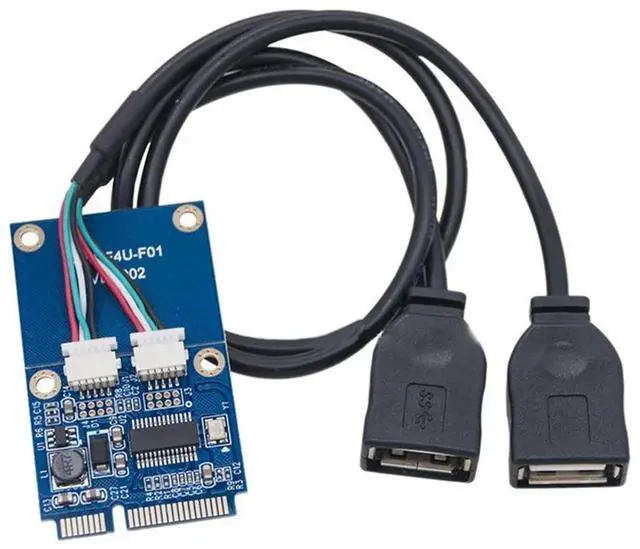 Alt view image 2 of 4 - Ageryu PCI-E Expansion Card MINI PCI-E To Dual-Port USB2.0 Adapter Card For Motherboard Or Laptop With MINI PCIE Interface-N33R