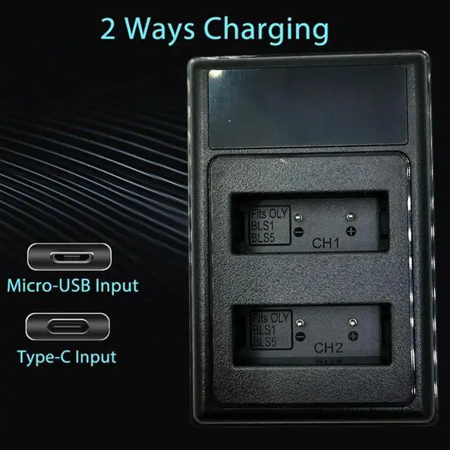 Main image of Ageryu BLS-1 BLS-5 USB Dual Charger For Camera PS-BLS1 BLS-50 PS-BLS5 OM-D E-M10 Pen E-PL2 E-PL5 E-PL6 E-PL7-N33R