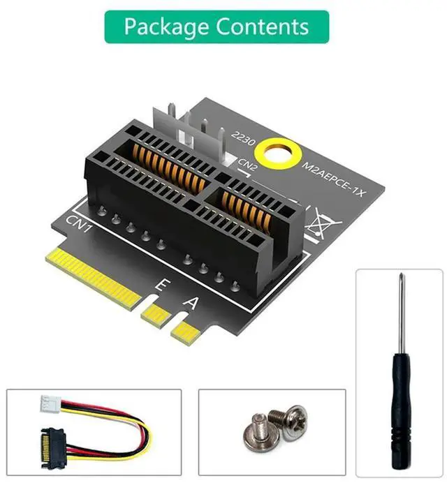 Alt view image 4 of 4 - M.2 NGFF Key A/A+E/E To PCI-E 1X Adapter PCI Express 1X Converter Card With Power Cable Easy Install