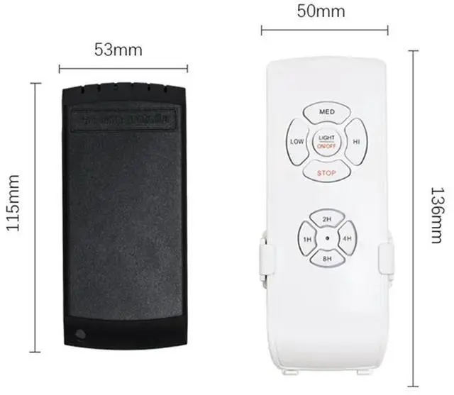 Alt view image 6 of 7 - Ageryu Workmanshipp-Ceiling Fan Lamp Remote Control Kit Adjusted Wind Speed Transmitter Receiver 110V White&Black 1Set
