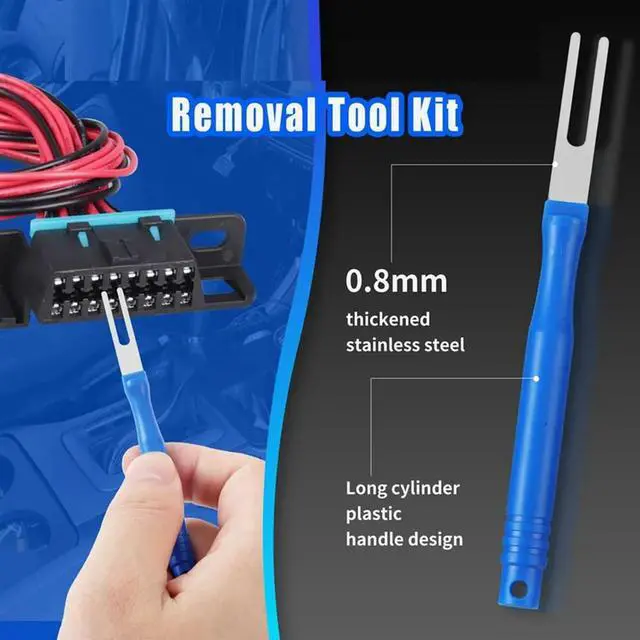 Alt view image 4 of 4 - Ageryu 21Pcs Car Terminal Removal Tool Kit Cable Plug Remove Puller Electrical Wire Crimp Connector Pin Extractor Durable Blue-N33R