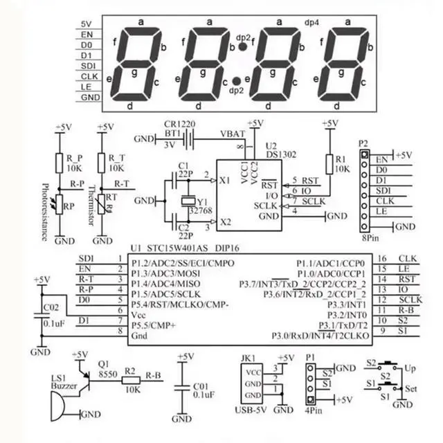 Main image of Ageryu Colorful Digital Clock Parts Colorful RGB Digital Alarm Clock Microcontroller Circuit Board Welding DIY Production-N33R