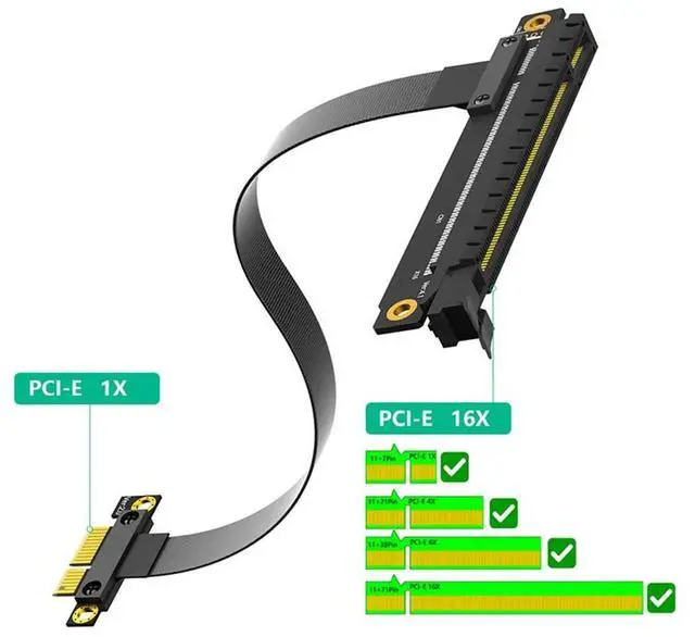 Alt view image 7 of 7 - Ageryu PCI-E PCI Express 3.0 1X To 16X Extension Cable Mini PCI Express Tester Extender Cable 24Cm