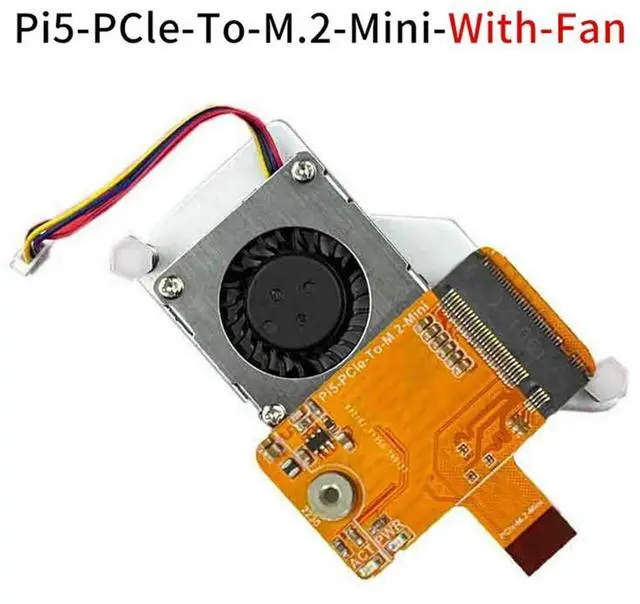 Alt view image 3 of 4 - For Pi 5 Pcie To M.2 Nvme SSD HAT With Cooling Fan FPC & Differential Design 2230 Nvme SSD Expansion Board