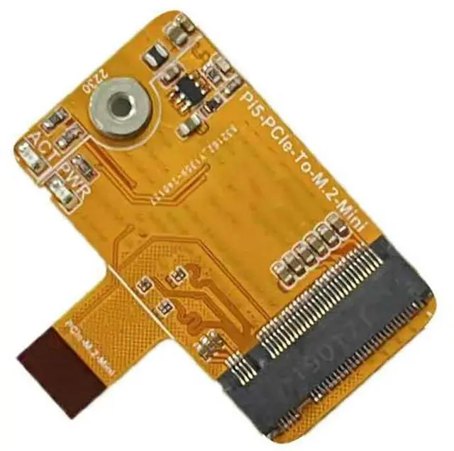 Alt view image 4 of 4 - For Pi 5 Pcie To M.2 Nvme SSD HAT With Cooling Fan FPC & Differential Design 2230 Nvme SSD Expansion Board