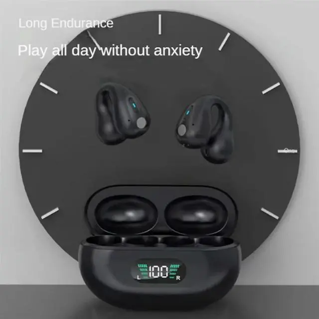 Alt view image 3 of 4 - Wireless Bluetooth Headset Does Not Enter The Ear Bone Conduction Clip-Ear Motion TWS Noise Reduction Running Waterproof-N33R