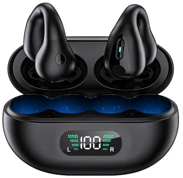Alt view image 2 of 4 - Wireless Bluetooth Headset Does Not Enter The Ear Bone Conduction Clip-Ear Motion TWS Noise Reduction Running Waterproof-N33R