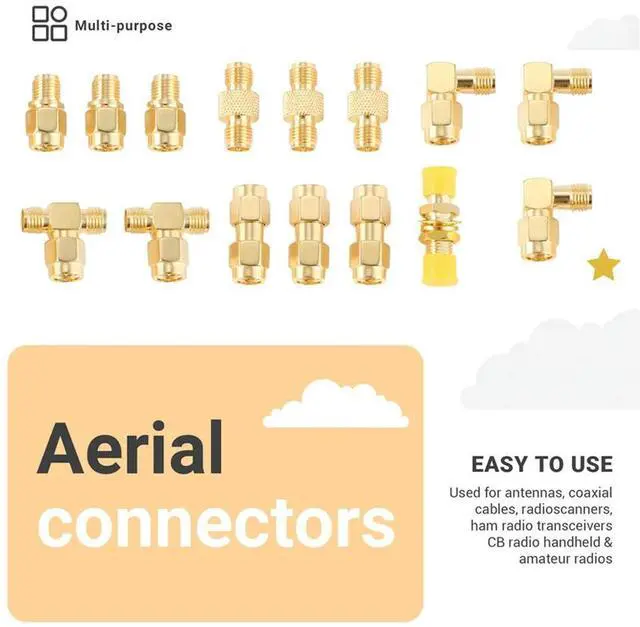 Main image of 15 Type RF Antenna Adapter Kit SMA Connector SMA Male Female Converter For Wifi Antenna Extension Cable Goggles Antenna-N33R
