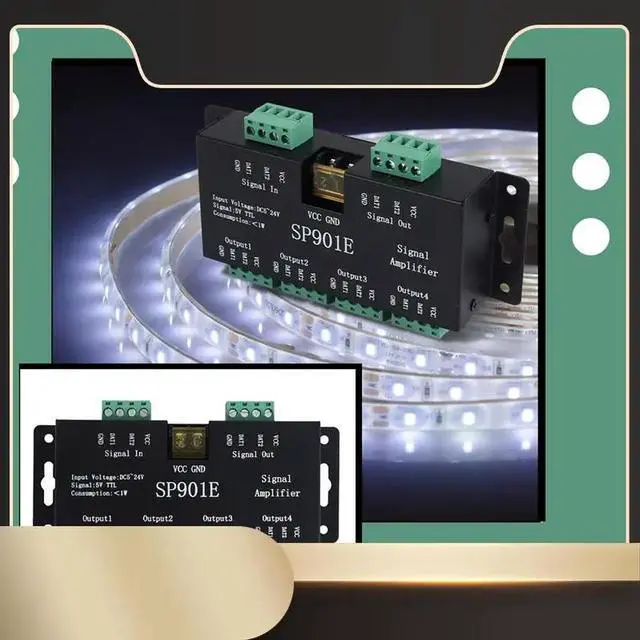 Main image of SP901E LED Pixel WS2812B WS2811 SPI Signal Amplifier Repeater For WS2813 SK6812 WS2815 WS2801 SK9822 Etc All The RGB-N33R