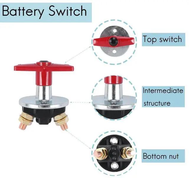 Alt view image 6 of 7 - Ageryu 1500 Amp Fixed Key Cut Off Kill Switch 12V / 24V Heavy Duty Electrical Switch-N33R