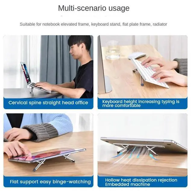 Alt view image 3 of 4 - Aluminum Vertical Laptop Stand For Air Pro Adjustable Holder Riser Foldable Portable Notebook Stand-N33R