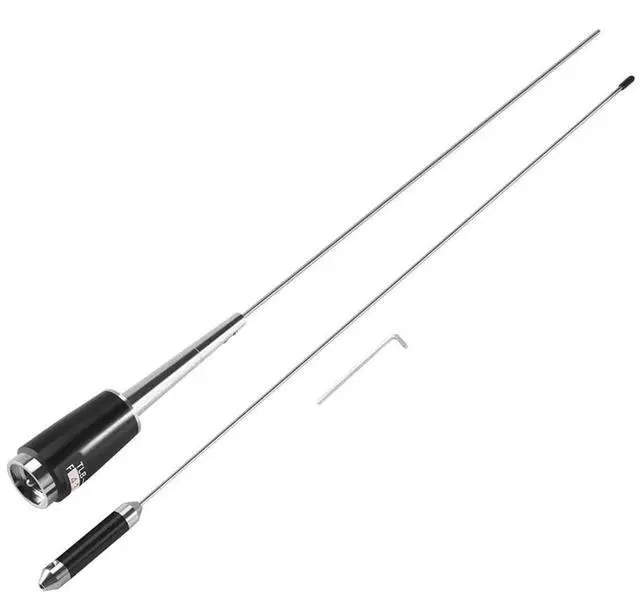 Alt view image 3 of 4 - Details Of The Silver UHF 400-470 Mhz 200W 5.5Db SL-16 PL-259 Mobile Car Radio Antenna-N33R