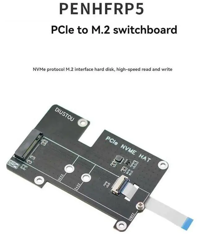 Alt view image 3 of 4 - PCIe to M.2 M Key Adapter NVMe Expansion Board for Raspberry Pi 5