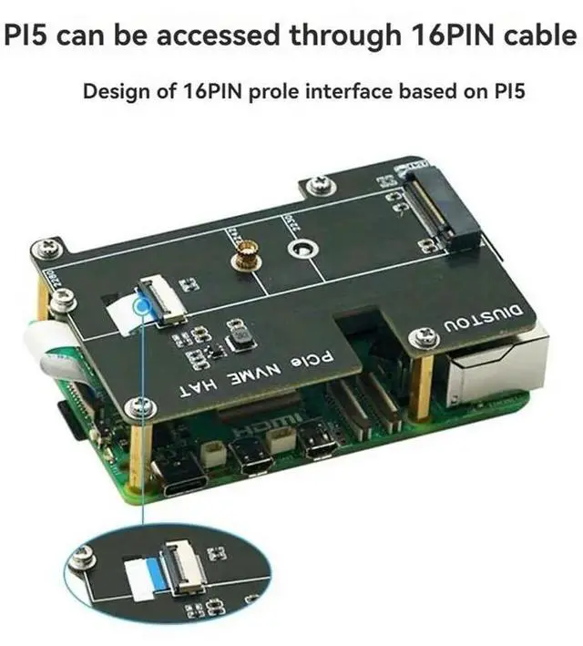Alt view image 4 of 4 - PCIe to M.2 M Key Adapter NVMe Expansion Board for Raspberry Pi 5