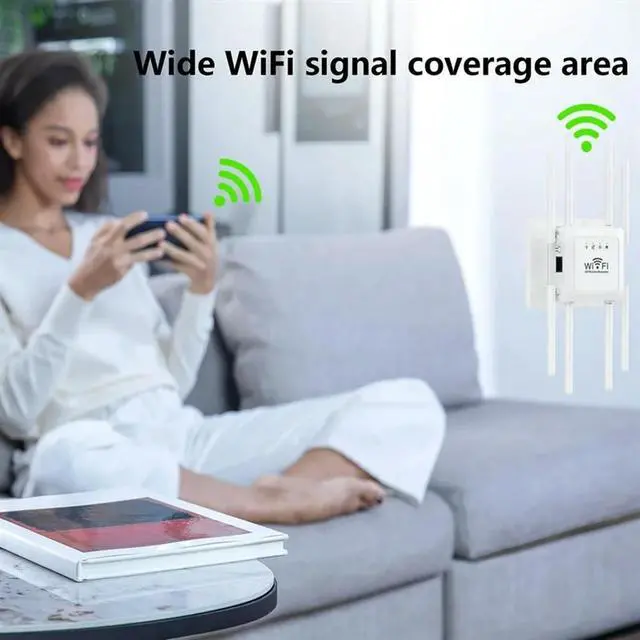 Alt view image 3 of 4 - 8-Antenna Wifi Wireless Repeater 300Mbps Signal Amplifier Booster Extender Extender Wireless Router Easy Install EU-Plug-N33