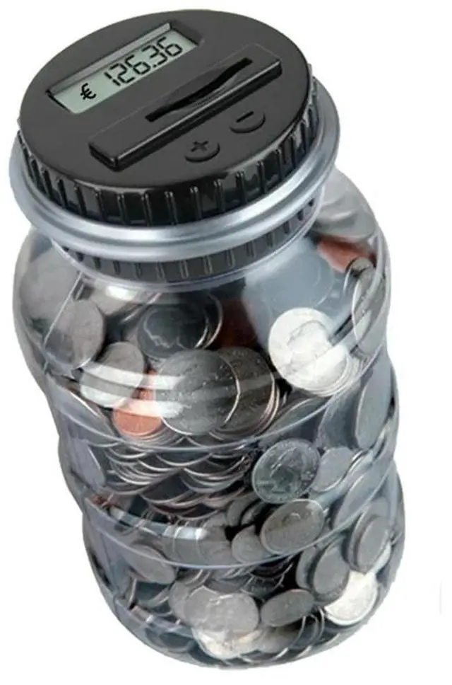 Alt view image 3 of 4 - 1 PCS Piggy Bank Coin Money Box Coins Storage Box Jar 1.8L Counter Electronic Digital LCD Counting A-N33R