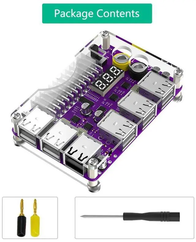 Alt view image 6 of 7 - Ageryu Power Adapter Connector ATX 24Pin Power Module Adapter With 12 Port USB 2.0 And QC 2.0/ 3.0 And 12V Output