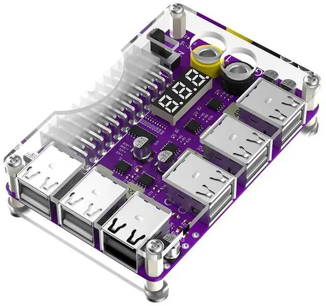 Alt view image 7 of 7 - Ageryu Power Adapter Connector ATX 24Pin Power Module Adapter With 12 Port USB 2.0 And QC 2.0/ 3.0 And 12V Output