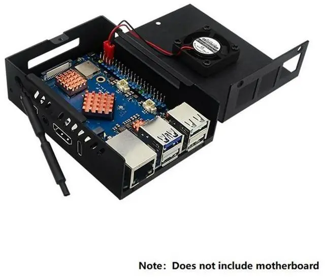 Alt view image 7 of 7 - Ageryu For Orange Pi 5 Pro Case Aluminum Alloy Case Metal Shell With Cooling Fan For Opi 5 Pro Accessories