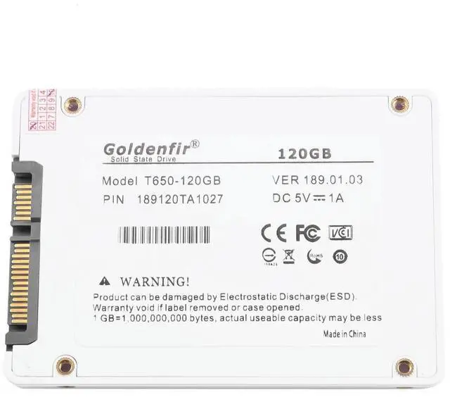 Alt view image 4 of 4 - Goldenfir SSD 120GB SSD 2.5 Hard Drive Disk Disc Solid State Disks 2.5Inch Internal SSD-N33R