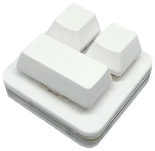 Alt view image 3 of 4 - Dustproof 3-Key Double Row Mini Mechanical Keyboard Recording Mute Copy Paste Custom Shortcut Key