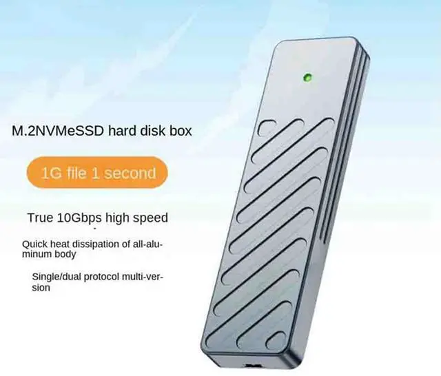Alt view image 3 of 4 - Aluminum Alloy M.2 Case Type-C USB 3.2 Interface 10Gbps Nvme JMS583 Single Agreement With Dual Wires Computer Accessor