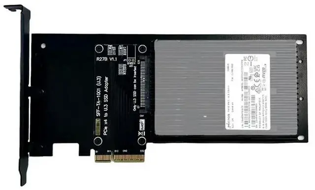 Alt view image 6 of 7 - Ageryu Pcie 5.0 X4 To U.3 SSD Hard Disk Adapter Card PCI Express Gen5.0 4X To U.3 SFF-TA-1001 Hard Drive SSD Adapter Card