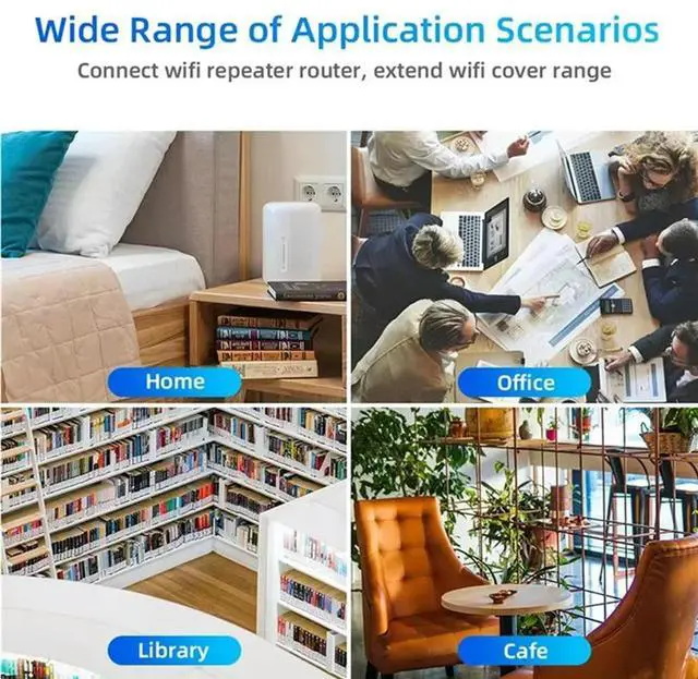 Alt view image 3 of 4 - Wireless Wifi Router Repeater Wifi Signal Booster 300M Dual-Band 2.4G 5G Wifi Extender Gigabit Wifi Amplifier EU Plug-N33R