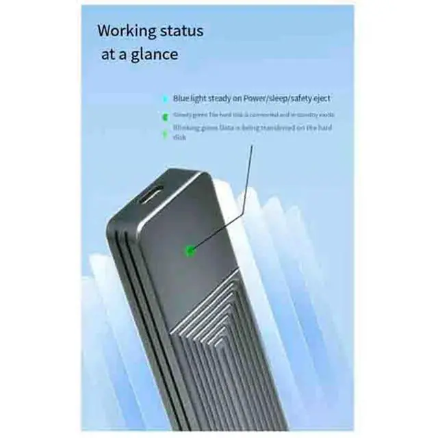 Alt view image 4 of 4 - Aluminum Alloy M.2 Solid State SSD Type-C USB 3.2 Interface 10Gbps Nvme JMS583 Single Agreement With Dual Wires Computer Parts-N