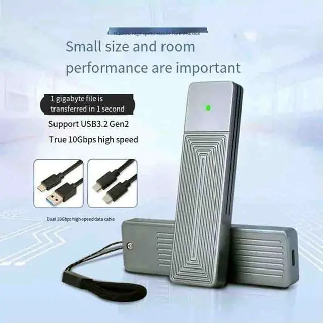 Alt view image 2 of 4 - Aluminum Alloy M.2 Solid State SSD Type-C USB 3.2 Interface 10Gbps Nvme JMS583 Single Agreement With Dual Wires Computer Parts-N