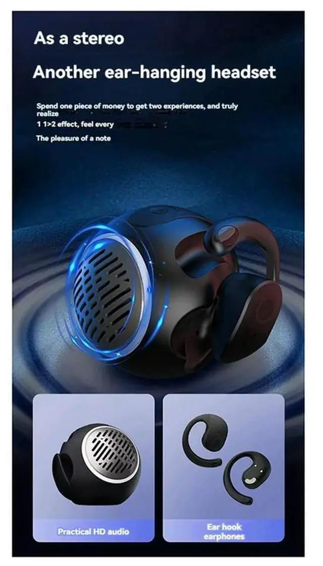 Alt view image 3 of 4 - Ageryu 2-In-1 True Wireless Earphone With Speaker JM13 Pro Sports Earbuds With Heavy Bass And Ambient Lighting Effects-N33R