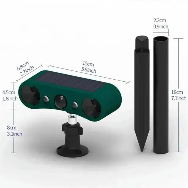 Alt view image 3 of 4 - Solar Motion Sensor Alarm Infrared Induction Sound And Light Alarm System Animal Repeller For Farm Yard Barn-N33R