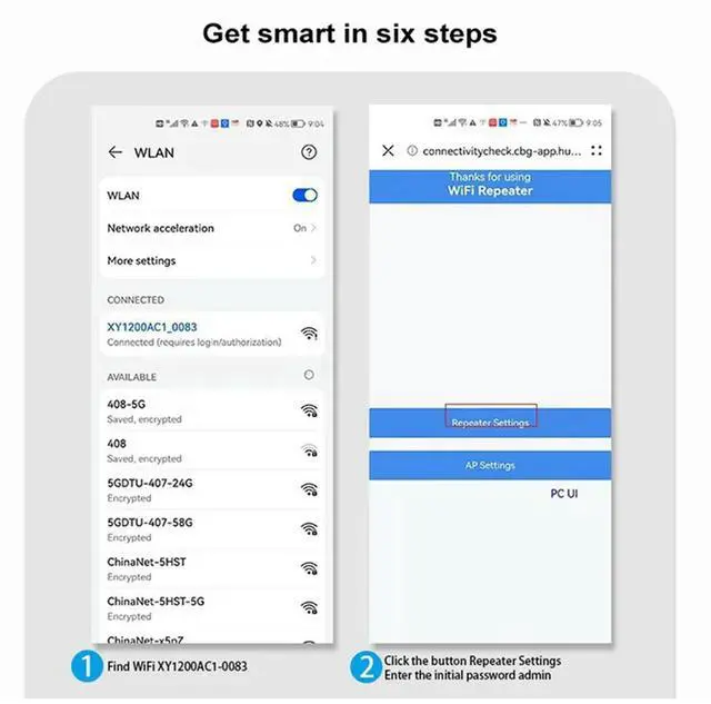 Alt view image 4 of 4 - 1200M Wifi Repeater Wireless WIFI Signal Extender 5G Network Amplifier Long Range Wifi Router-N33R