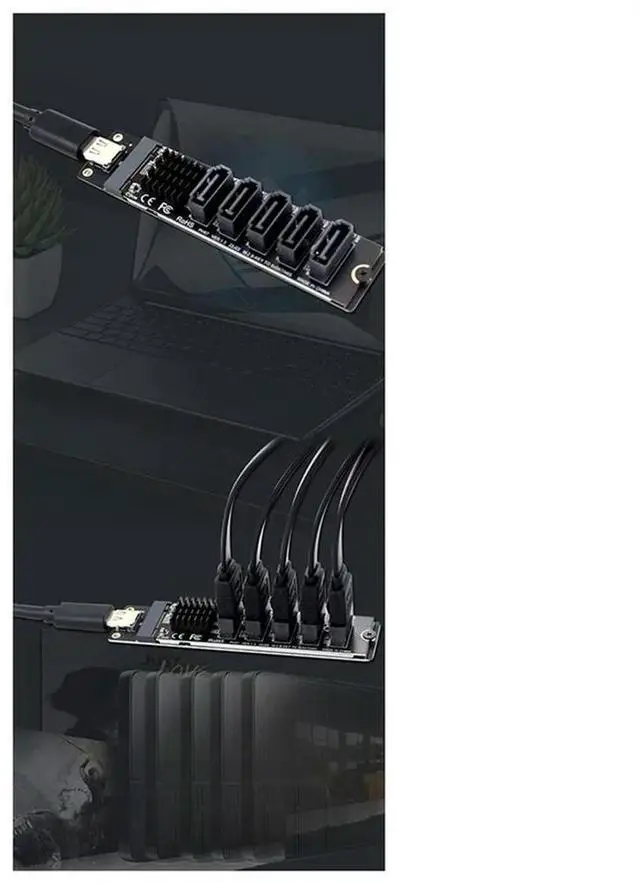 Alt view image 4 of 4 - Adapter Card TYPE-C To SATA To 5-Port SATA3 6Gbps USB10G Expansion Adapter Card JM575+JMS580-N33R