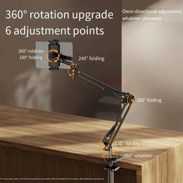 Alt view image 2 of 4 - Mobile Phone Lazy Stand 360° Adjustable Bedside Tablet Holde 4-12.9Inches Mobile Phones Tablets Lazy Arm, Easy To Use Durable-N3