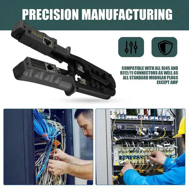 Alt view image 3 of 4 - RJ45 Crimper Network Lan Cable Tester Cutting Tool For Cat7 Cat6 Cat5 RJ11 RJ12 RJ45 Crimper Metal Clip-N33R