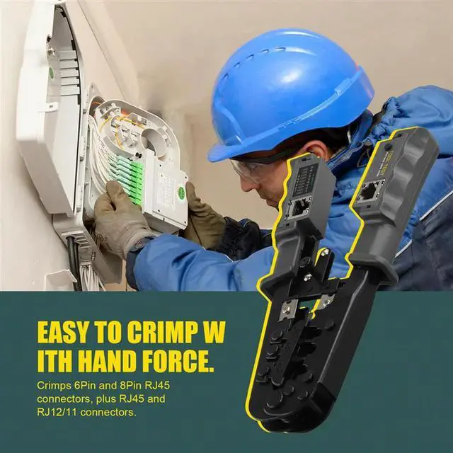 Alt view image 4 of 4 - RJ45 Crimper Network Lan Cable Tester Cutting Tool For Cat7 Cat6 Cat5 RJ11 RJ12 RJ45 Crimper Metal Clip-N33R