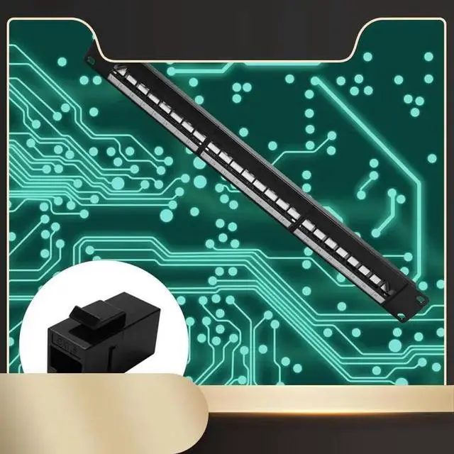 Main image of 19Inch 1U Cabinet Rack Pass-Through 24 Port CAT6 Patch Panel RJ45 Contact Port(RJ45 Contact Port) Modular Frame-N33R