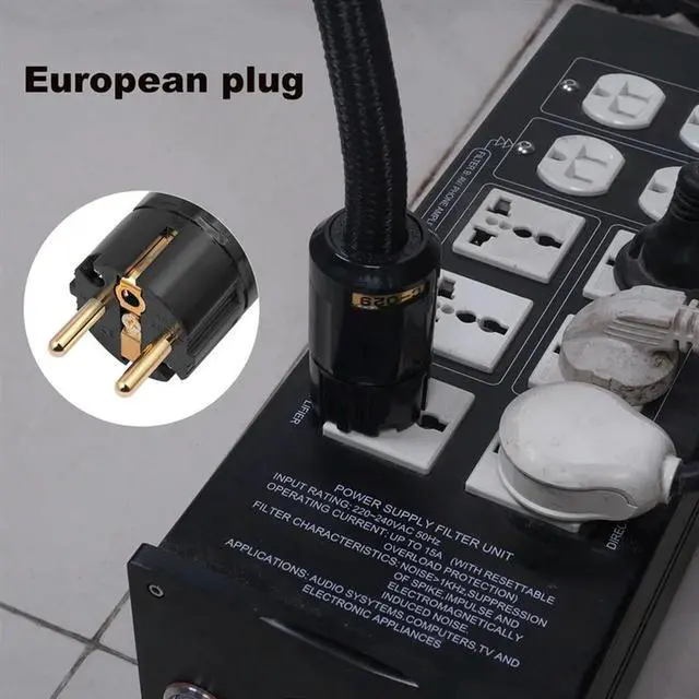 Alt view image 2 of 4 - 12AWG Hifi Power Cable, Hifi Power Cable EU Power Cable, 250V/15A For Speakers, Subwoofer, Turntable, Amplifier-N33R