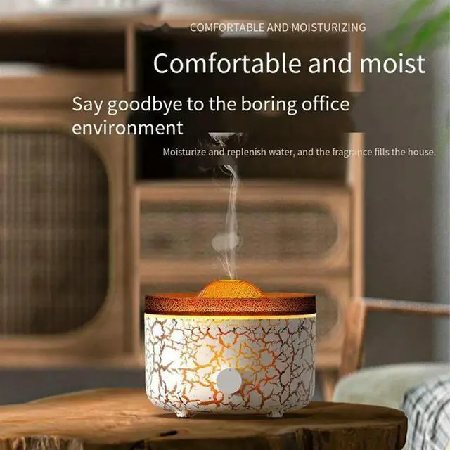 Alt view image 2 of 4 - 560ML Aromatherapy Humidifiers Diffusers 3D Simulated Flame Air Humidifier Smoke Ring Spray Room-N33R