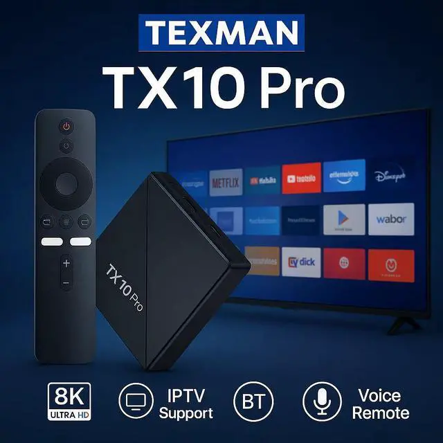 Alt view image 7 of 7 - TX10 Pro Android 15 TV Box, 8K Ultra HD Streaming, IPTV Support, Bluetooth 5.0, Voice Remote