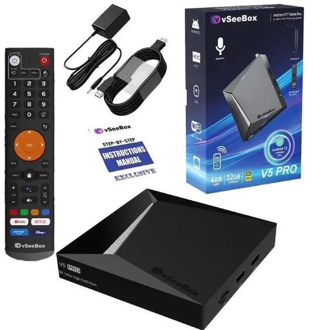 Main image of Vseebox V5 Pro Quad Core 4GB 64GB 8K Ultra HD Android 14 TV