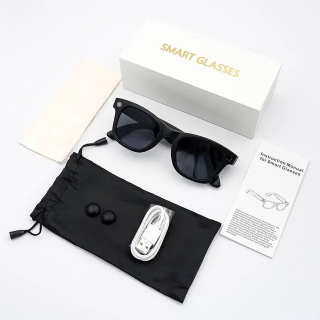 Alt view image 3 of 7 - AI Smart Glasses with 8MP s0ny cyber shot Camera Real-Time Translator, Bluetooth Open-Ear Audio, 165+ Languages, Blue Light Filtering Lenses