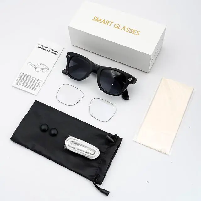Alt view image 7 of 7 - AI Smart Glasses with 8MP s0ny cyber shot Camera Real-Time Translator, Bluetooth Open-Ear Audio, 165+ Languages, Blue Light Filtering Lenses