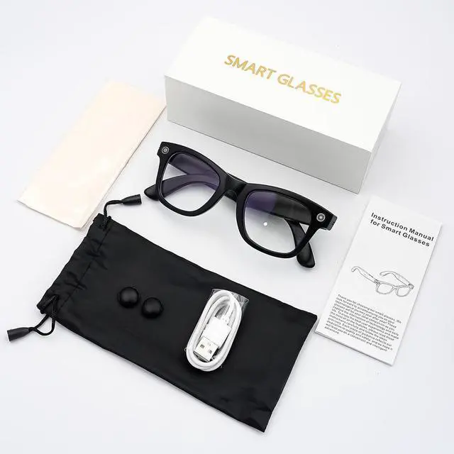 Main image of AI Smart Glasses with 8MP s0ny cyber shot Camera Real-Time Translator, Bluetooth Open-Ear Audio, 165+ Languages, Blue Light Filtering Lenses