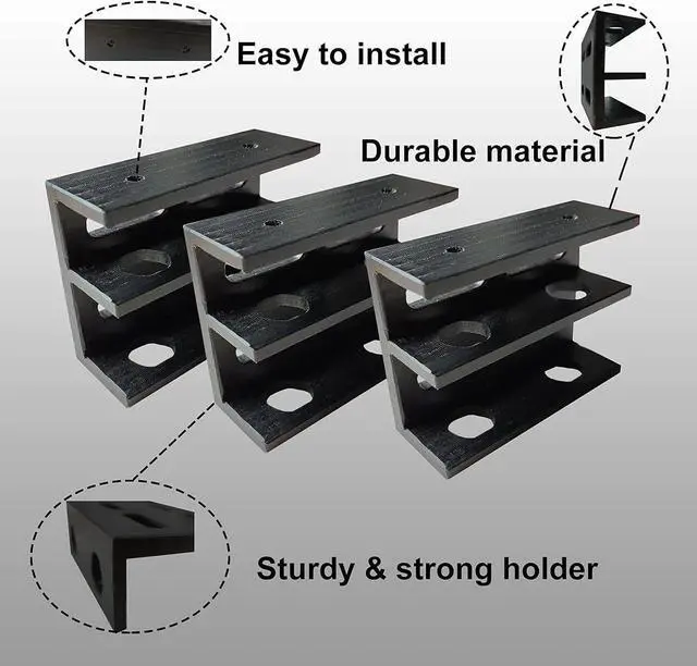 Alt view image 3 of 6 - PIAOLGYI Under Desk Double Decker Laptop Holder Mount with Screw, Under Desk Laptop Mount Bracket, Add On Under Table Keyboard Storage (3 Pcs)
