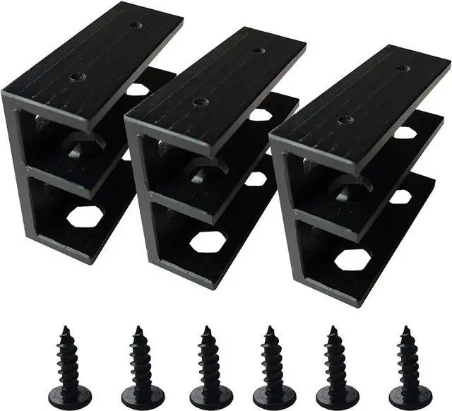 Alt view image 6 of 6 - PIAOLGYI Under Desk Double Decker Laptop Holder Mount with Screw, Under Desk Laptop Mount Bracket, Add On Under Table Keyboard Storage (3 Pcs)
